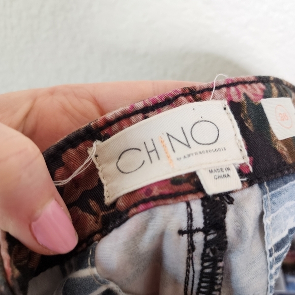Anthropologie Chino Relaxed Printed Chino Pants 26 - Picture 8 of 10